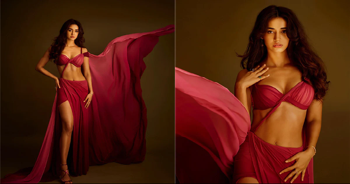 Disha Patanis Red Carpet Reign: A Stunning Cutaway Pink Draped Dress Is All She Needs