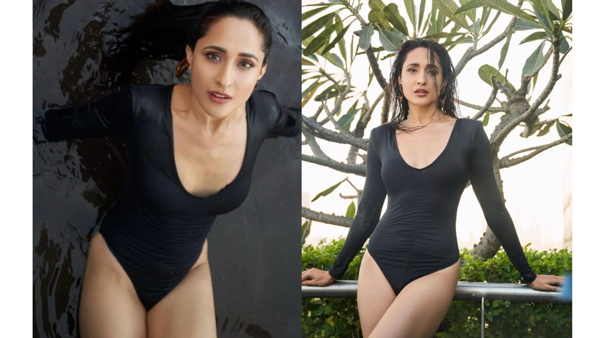Pragya Jaiswal Makes an Impact with a Stunning Black High Cut Bodysuit