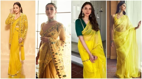 Basant Panchami 2024 Fashion: Embrace the Spirit with 7 Gorgeous Yellow Sarees Inspired by Bollywood, Featuring Alia Bhatt to Madhuri Dixit