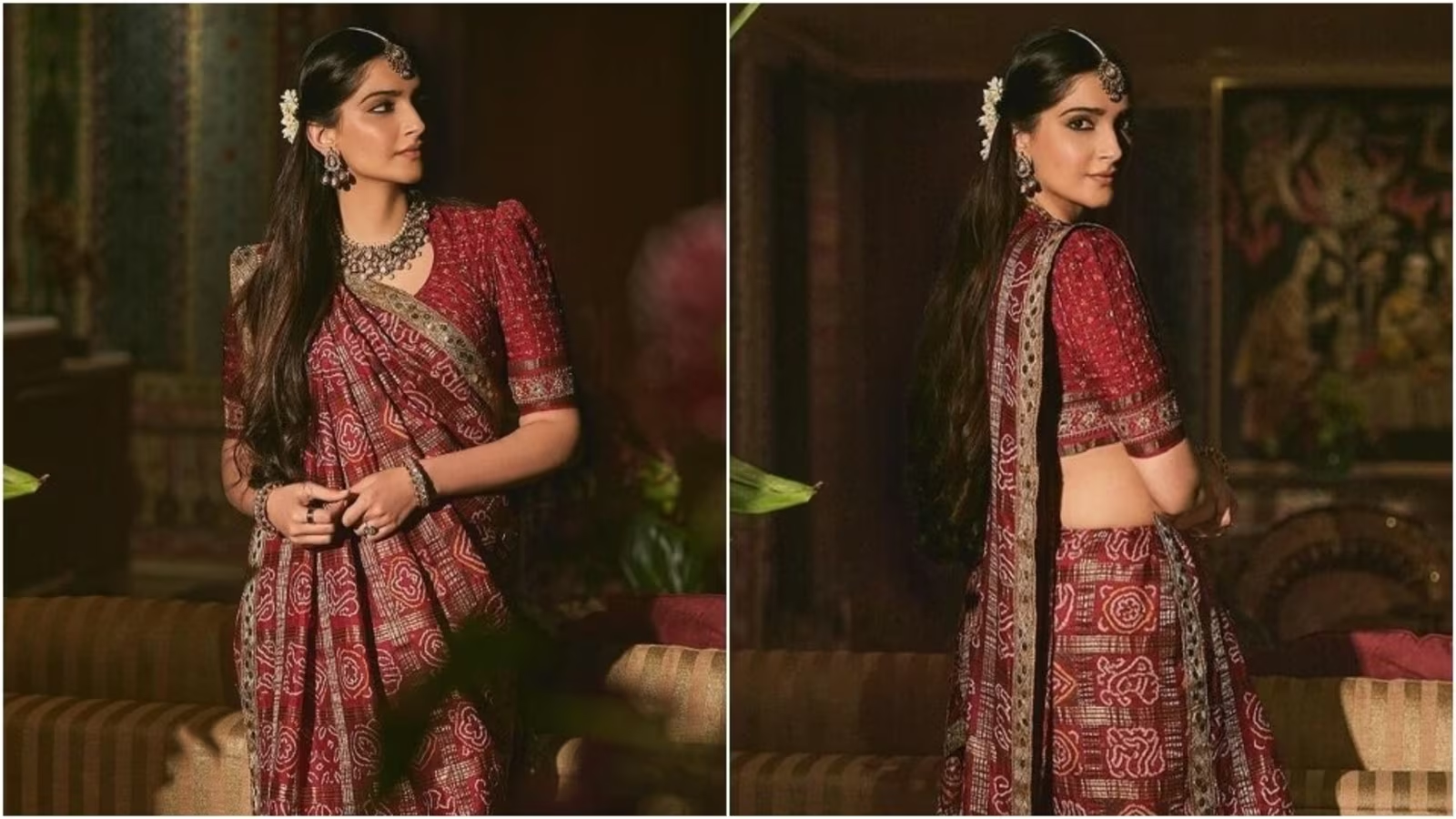 Sonam Kapoor Dazzles in Mother's 35-Year-Old Gharchola at Wedding, Demonstrating the Timeless Elegance of Maternal Heritage